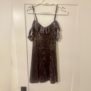 American Eagle Velvet Grey Dress